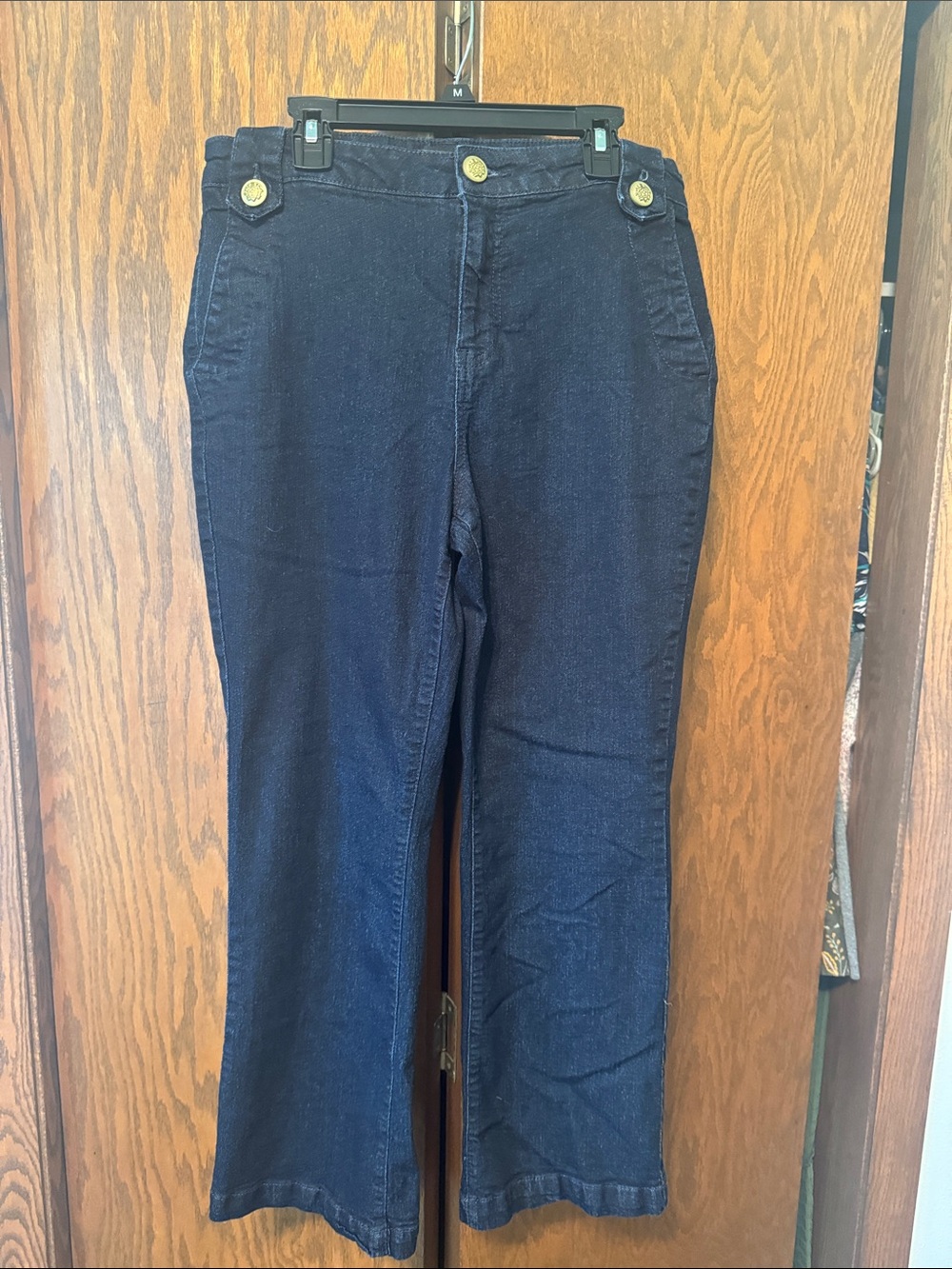 Rachel Zoe Dark Navy Denim Jeans with Gold Accents